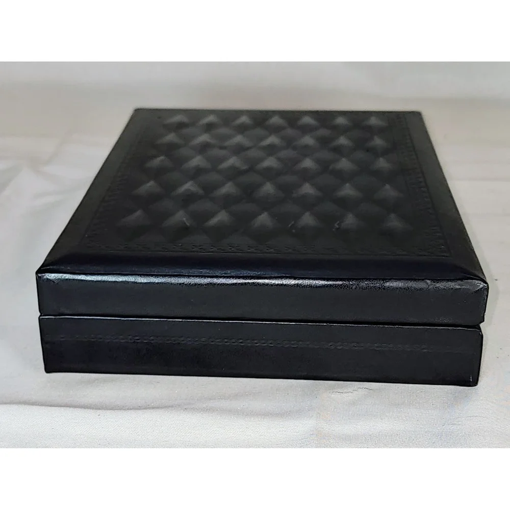 Vintage Swank Designer Philippe Velveteen Black/Red Jewelry Boxes Made in Sweden